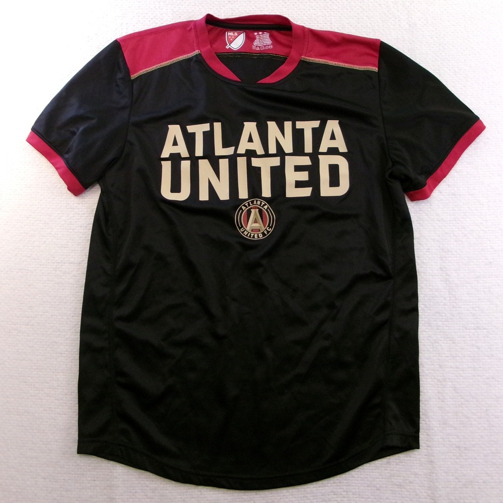 Official MLS Atlanta United FC Shirt Mens Medium M Black Red Gold Soccer Jersey